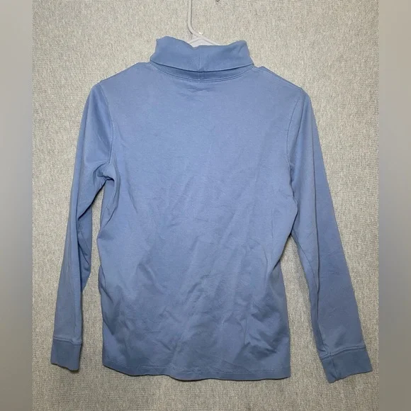 LL Bean Women's Cotton Turtleneck Pullover Blue Long Sleeve Shirt Size Small - Picture 5 of 7